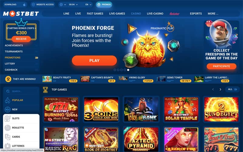 Mostbet casino slotları Mostbet
